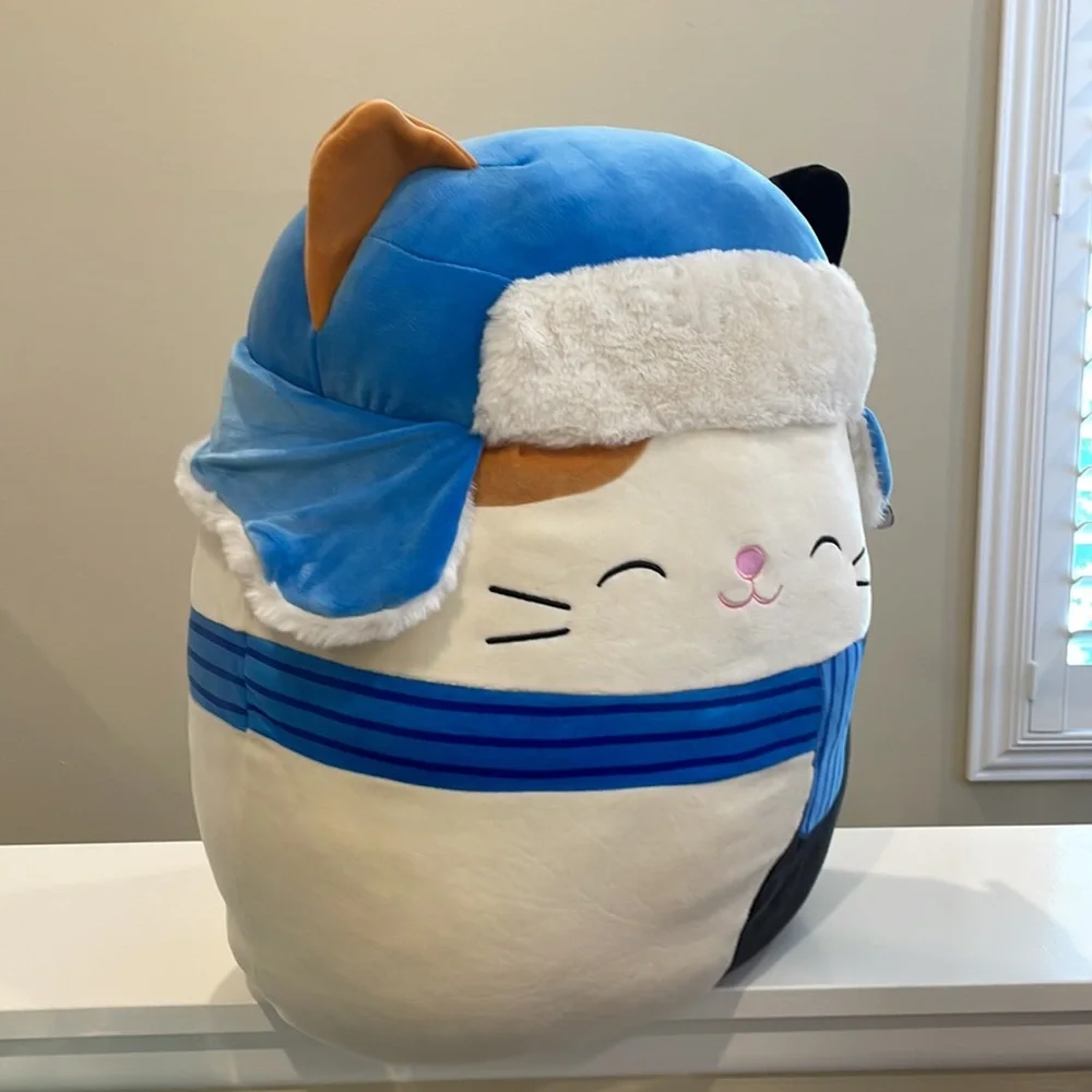 NWT 16” Cam the Cat with Trapper Hat & Scarf Winter / Christmas Squishmallow - Picture 3 of 6